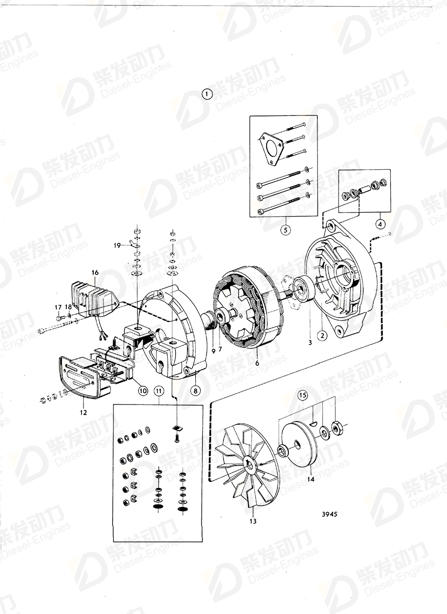 VOLVO Ball bearing, rear 181797 Drawing